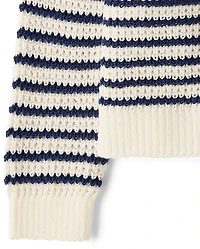 Toddler Girls Striped Flutter Sweater