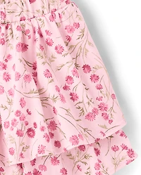 Toddler Girls Floral Tiered Ruffle Skort