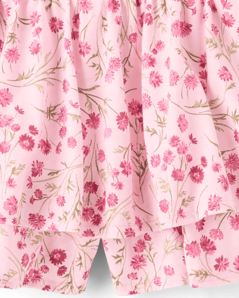 Toddler Girls Floral Tiered Ruffle Skort