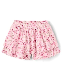 Toddler Girls Floral Tiered Ruffle Skort