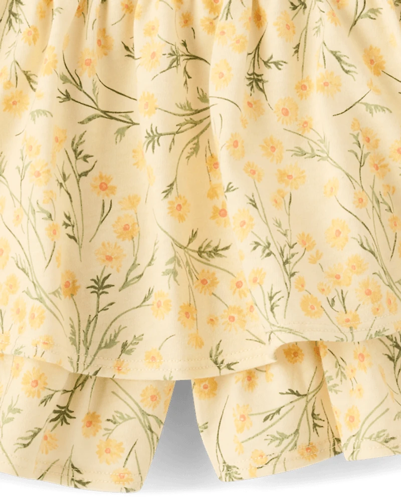 Toddler Girls Floral Tiered Ruffle Skort