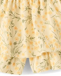 Toddler Girls Floral Tiered Ruffle Skort