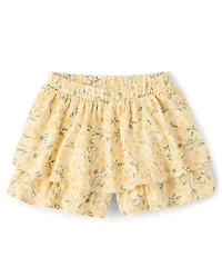 Toddler Girls Floral Tiered Ruffle Skort