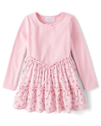 Baby And Toddler Girls Floral V-Waist Tiered Dress