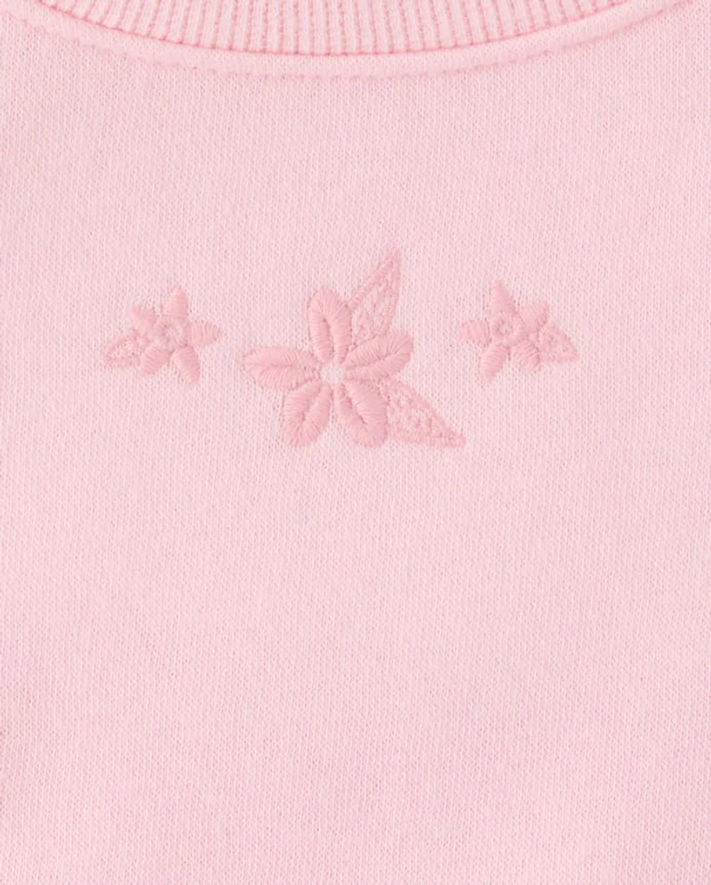 Toddler Girls Crochet Premium Fleece 2-Piece Set