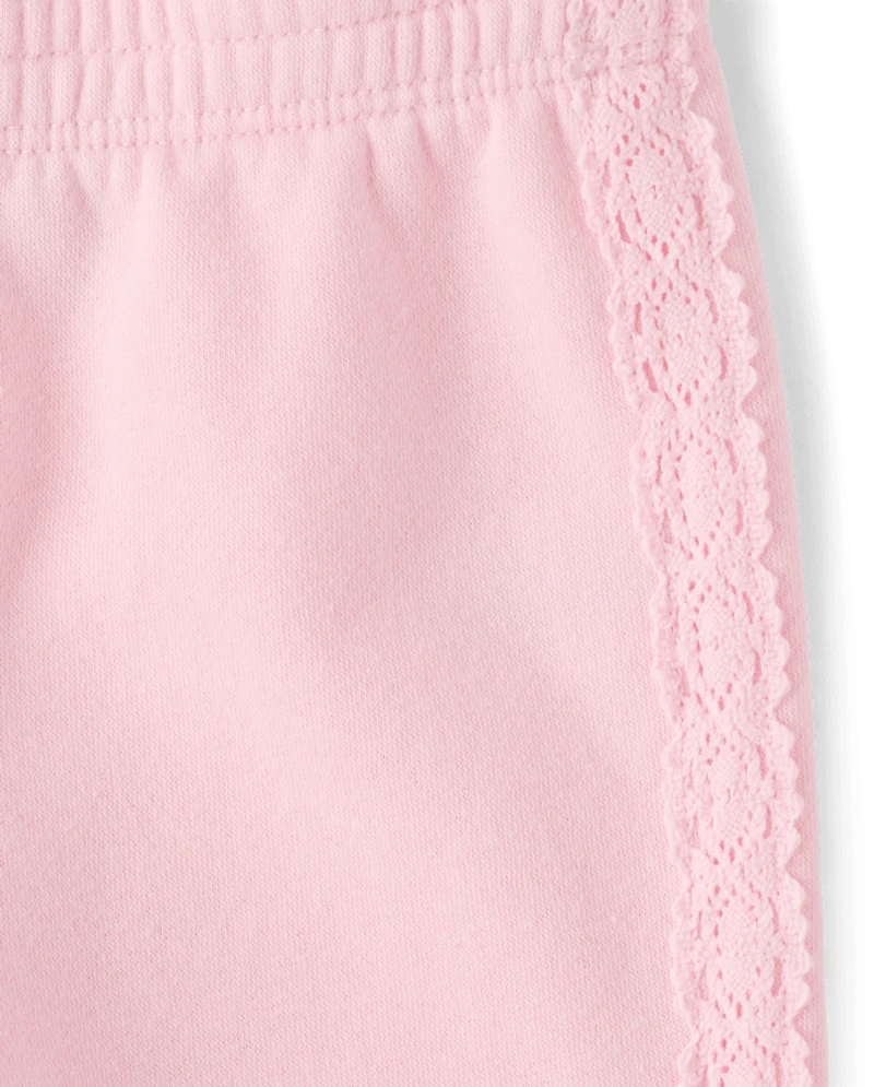 Toddler Girls Crochet Premium Fleece 2-Piece Set