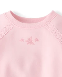 Toddler Girls Crochet Premium Fleece 2-Piece Set