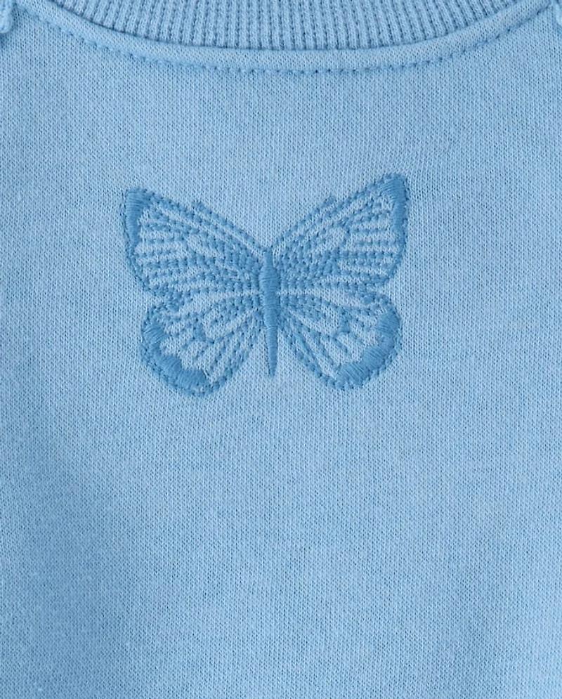 Toddler Girls Crochet Premium Fleece 2-Piece Set