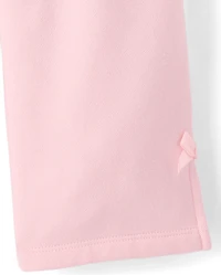 Pantalon de détente large en polaire premium avec nœud pour petites filles