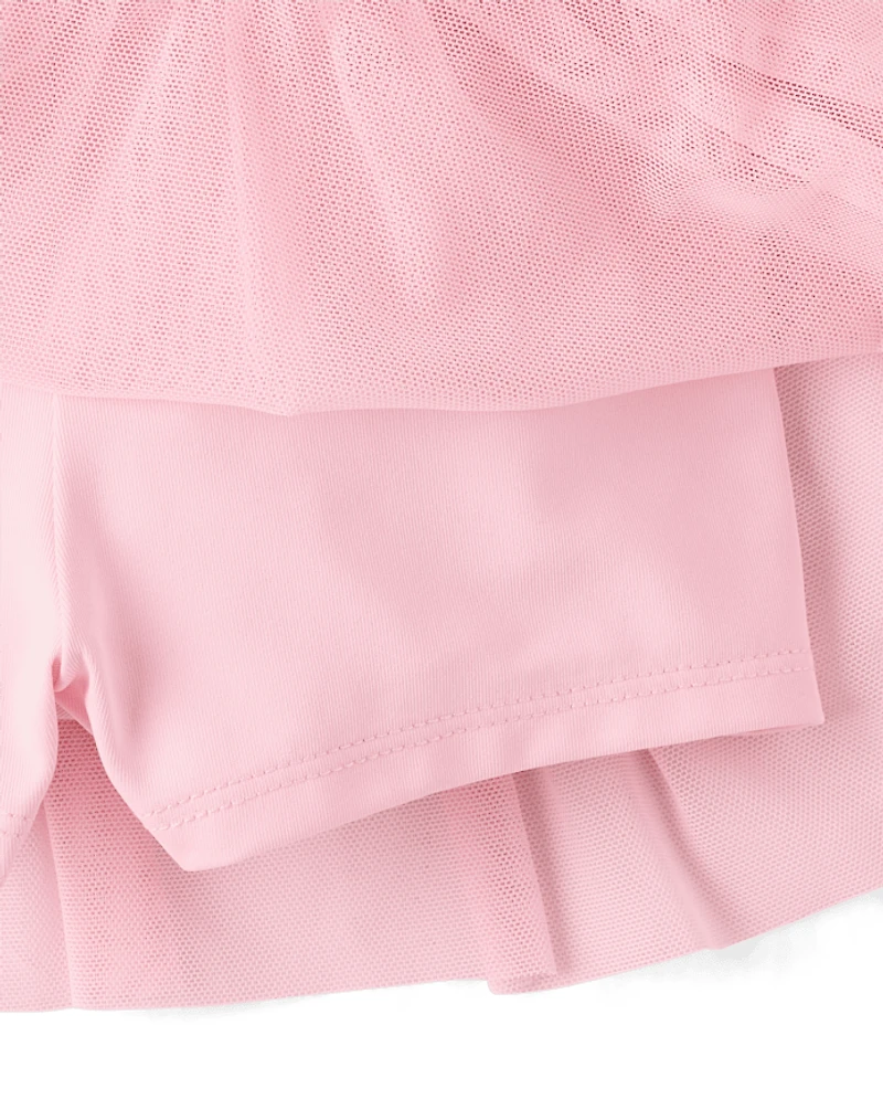 Toddler Girls Quick Dry Mesh Tiered Skort