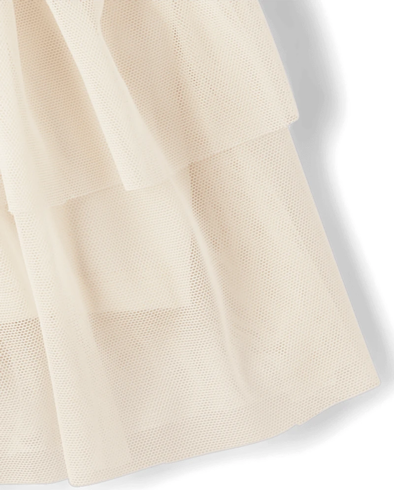 Toddler Girls Quick Dry Mesh Tiered Skort