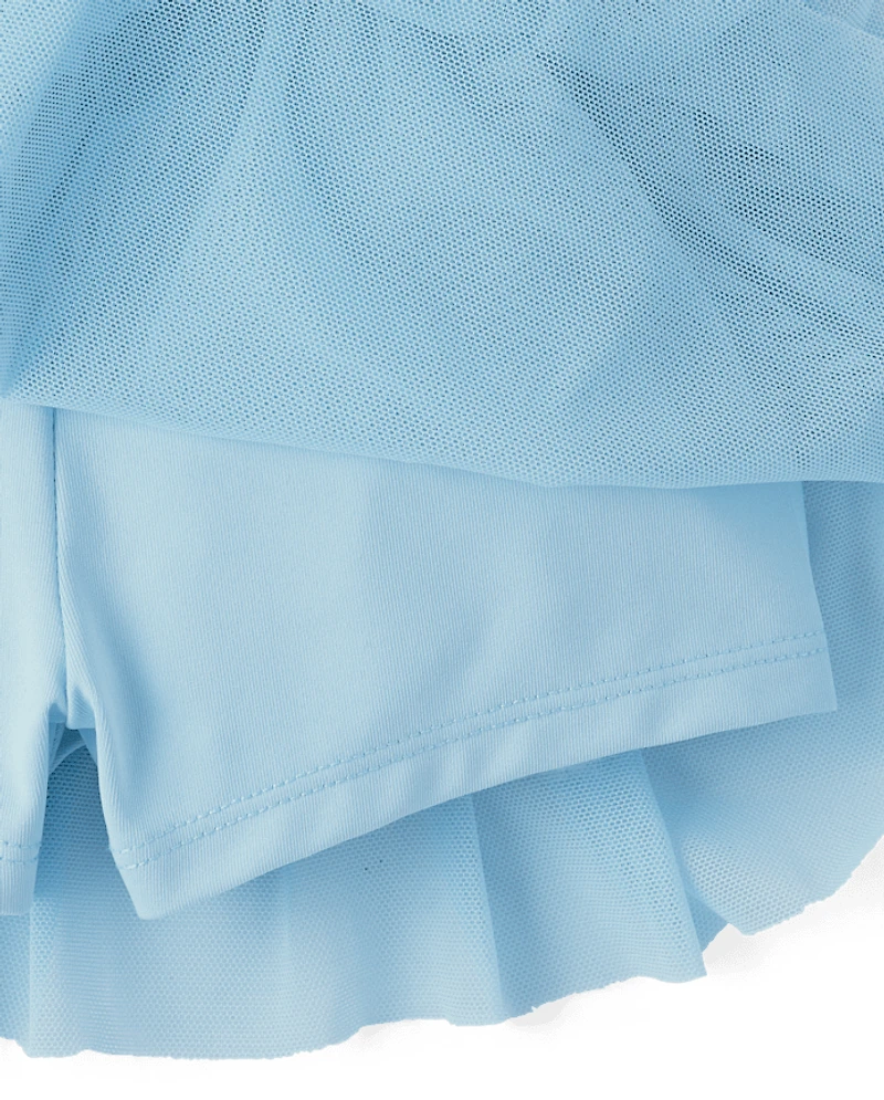 Toddler Girls Quick Dry Mesh Tiered Skort