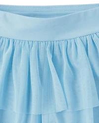 Toddler Girls Quick Dry Mesh Tiered Skort