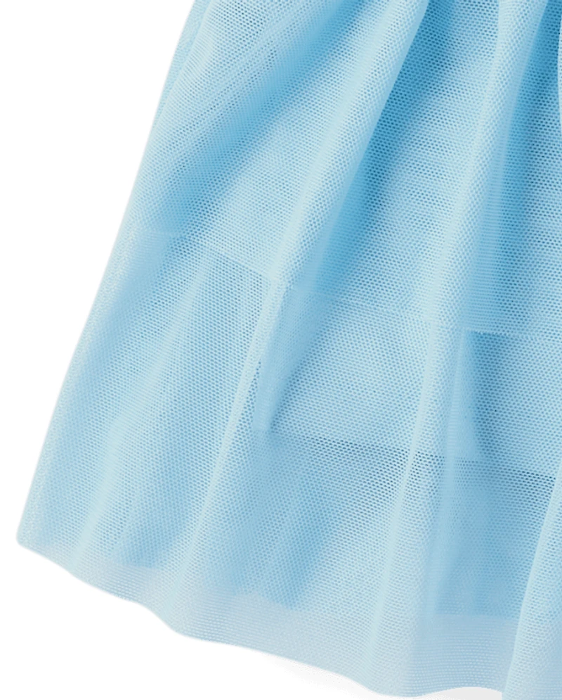 Jupe-short à volants en maille séchage rapide pour petites filles