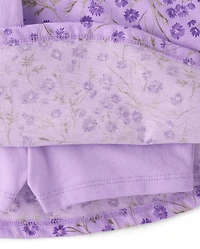 Ensemble 2 pièces fleuri pour petites filles
