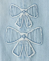 Toddler Girls Applique Bow Slouchy Jeans