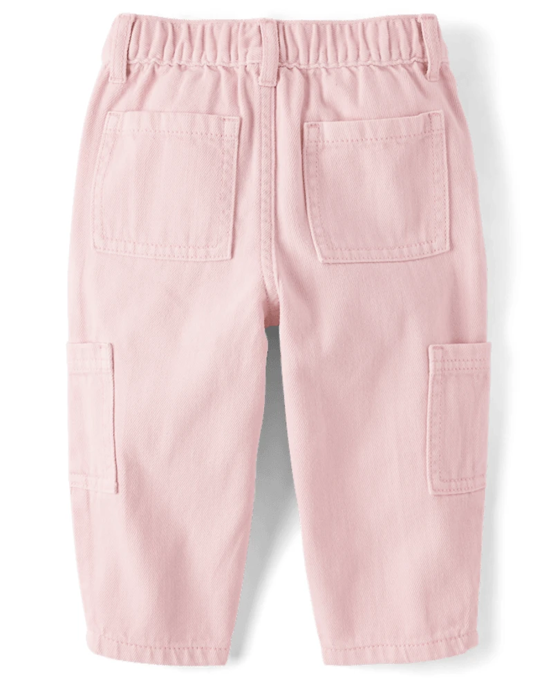 Toddler Girls Garment Dyed Barrel Jeans