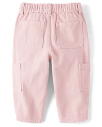 Toddler Girls Garment Dyed Barrel Jeans