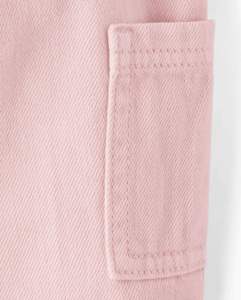 Toddler Girls Garment Dyed Barrel Jeans