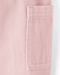 Toddler Girls Garment Dyed Barrel Jeans