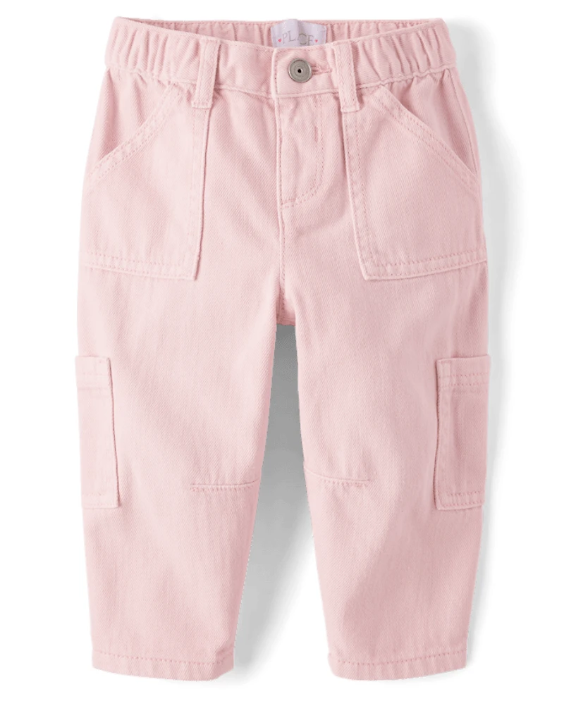 Toddler Girls Garment Dyed Barrel Jeans