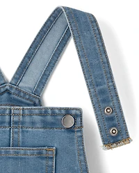 Baby And Toddler Girls Crochet Applique Shortalls