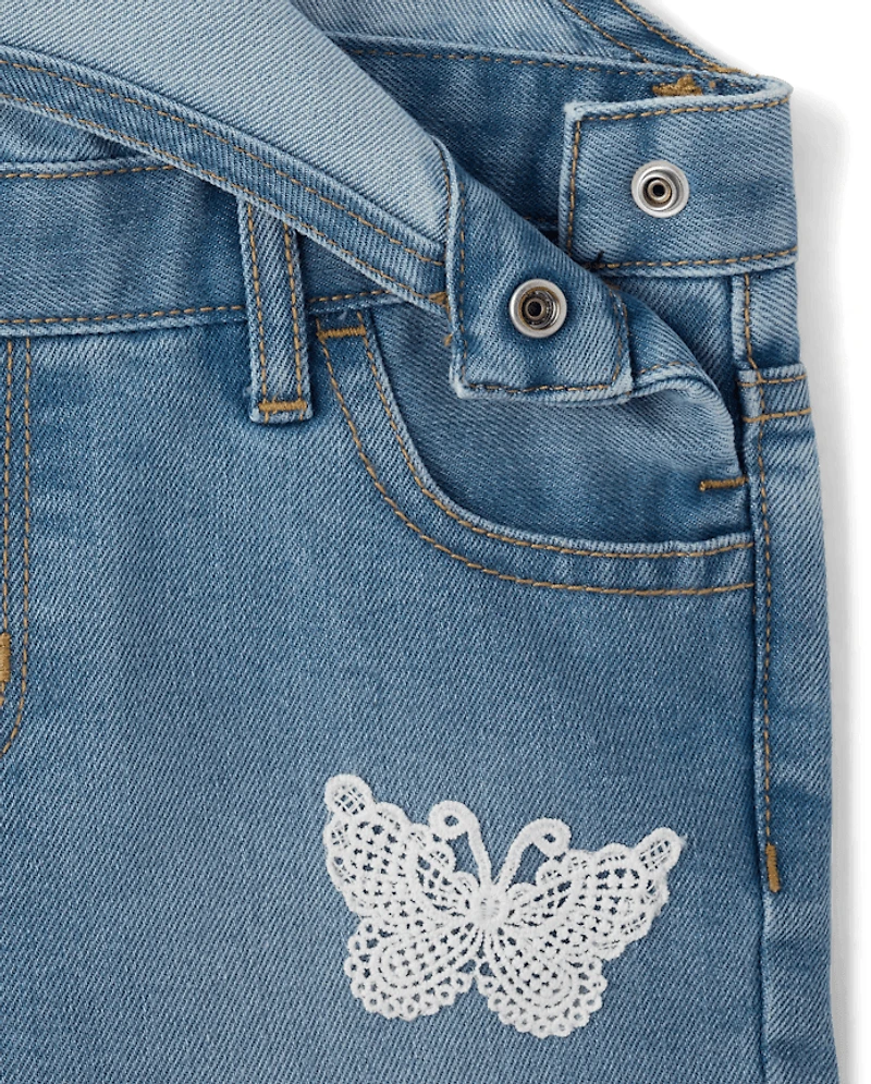 Salopettes courtes à appliqués au crochet pour bébés et petites filles