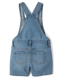 Baby And Toddler Girls Crochet Applique Shortalls