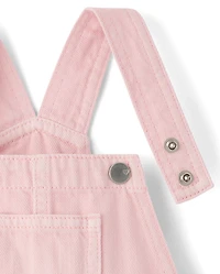 Baby And Toddler Girls Garment Dyed Denim Shortalls