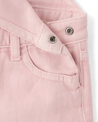 Salopettes courtes en denim teint pièce pour bébés et petites filles