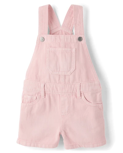 Baby And Toddler Girls Garment Dyed Denim Shortalls