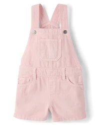 Baby And Toddler Girls Garment Dyed Denim Shortalls
