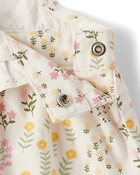 Ensemble jupe fleurie 2 pièces pour petites filles