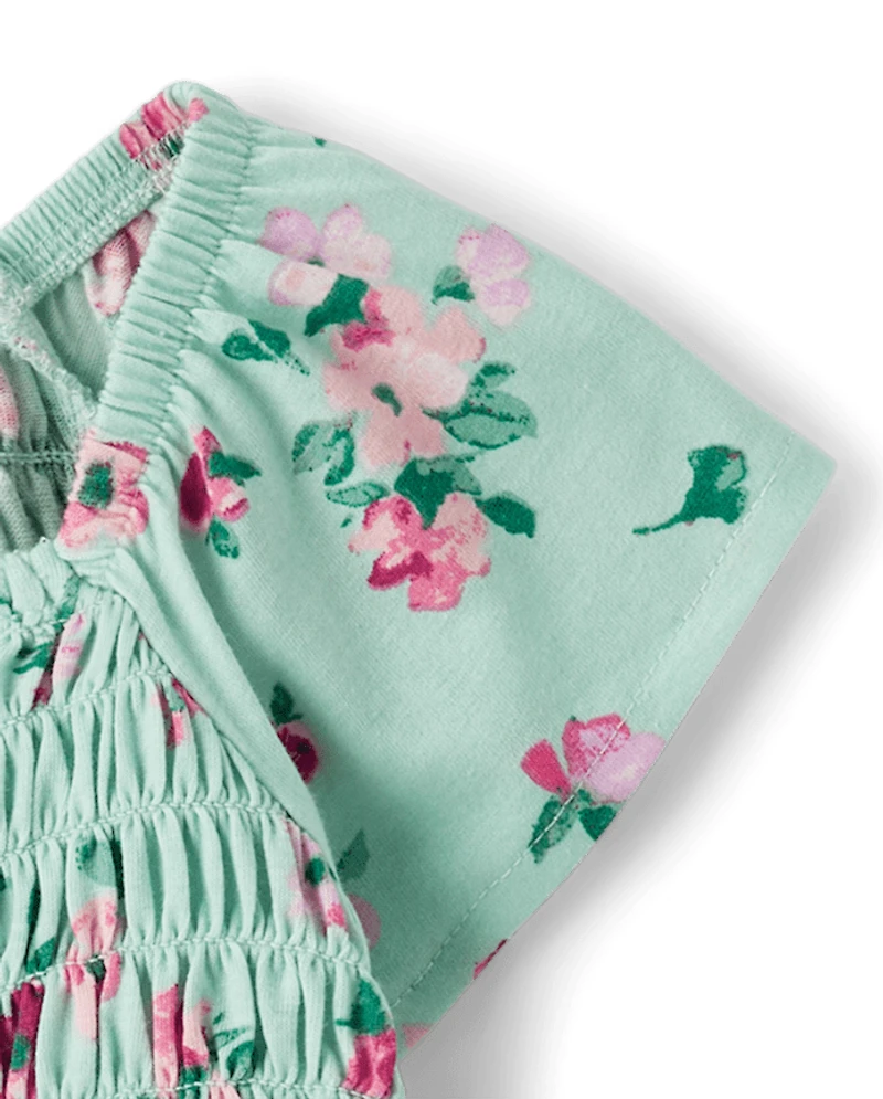 Haut à volants fleuri pour petites filles