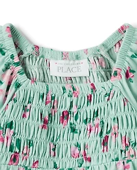 Haut à volants fleuri pour petites filles