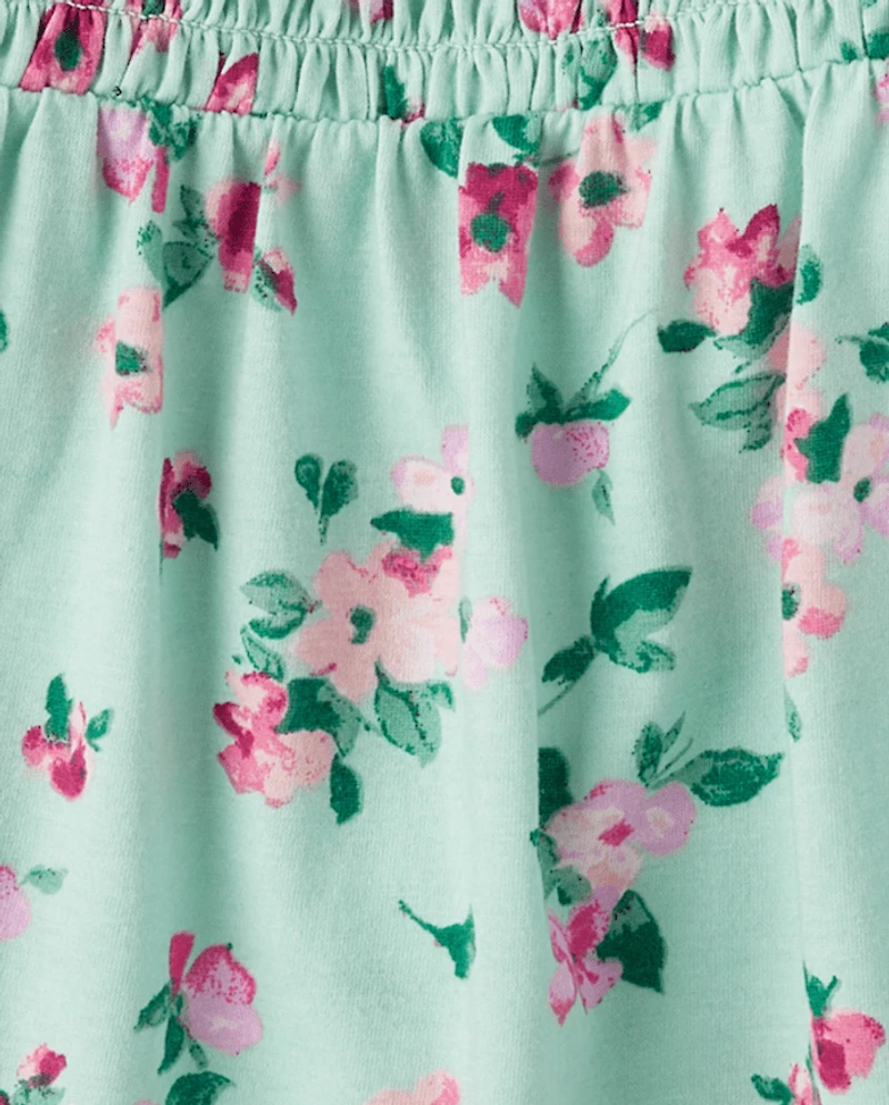 Haut à volants fleuri pour petites filles