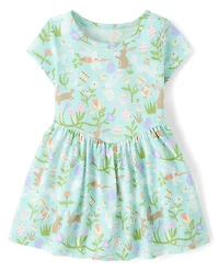 Toddler Girls Easter V-Waist Dress