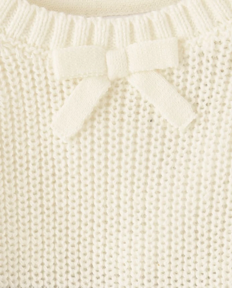 Baby And Toddler Girls Striped Ruffle Sweater Dress