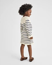 Baby And Toddler Girls Striped Ruffle Sweater Dress