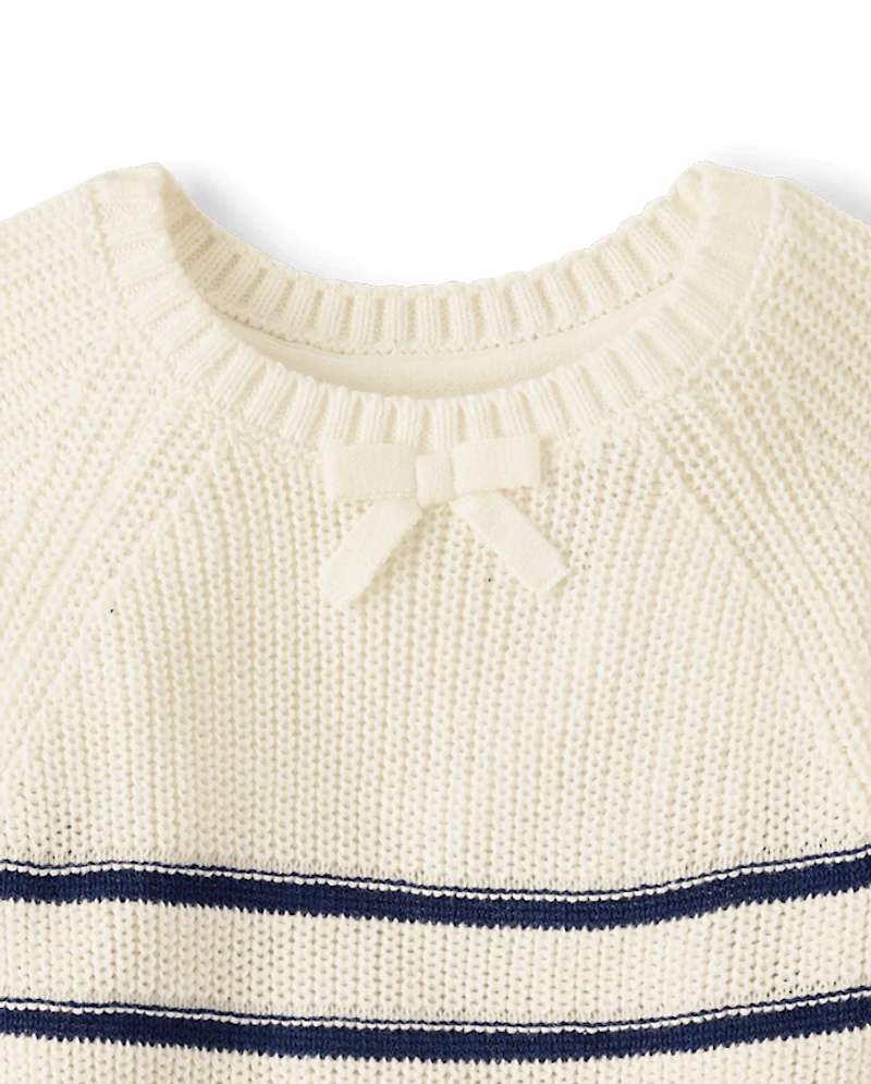 Baby And Toddler Girls Striped Ruffle Sweater Dress