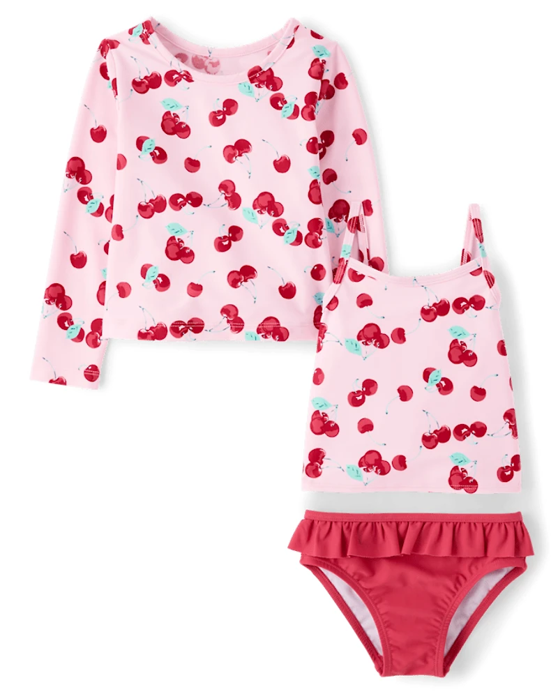 Toddler Girls Cherry 3-Piece Swimsuit