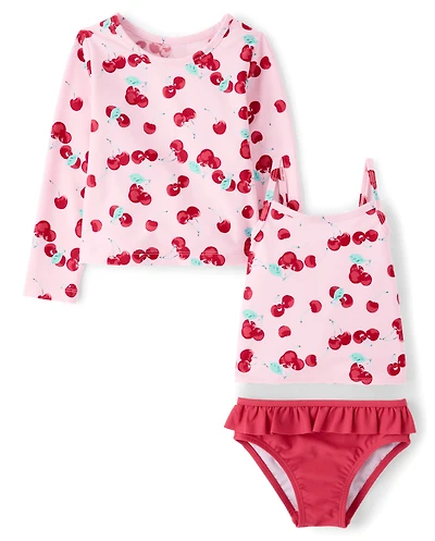 Toddler Girls Cherry 3-Piece Swimsuit