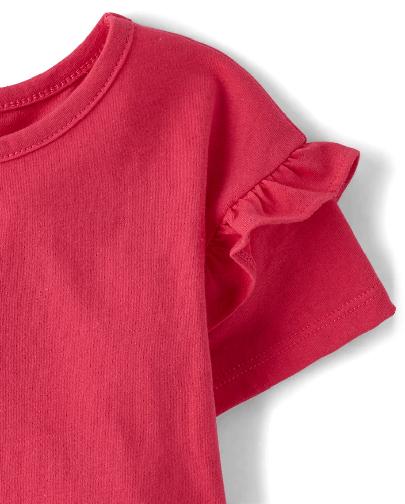 Lot de 4 t-shirts cerise pour petites filles