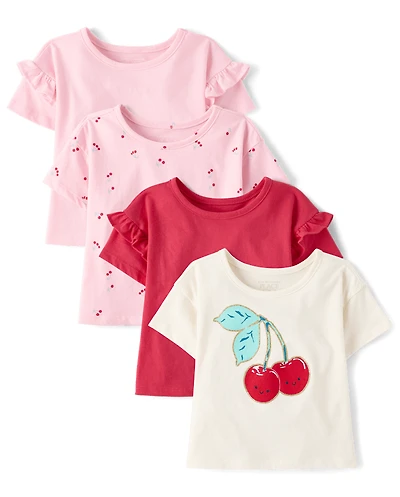 Toddler Girls Cherry Tee 4-Pack