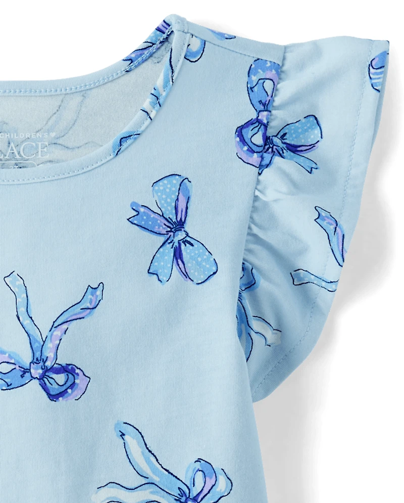 Toddler Girls Bow Flutter Tank Top 4-Pack