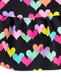 Baby And Toddler Girls Rainbow Heart Peplum Tankini Swimsuit