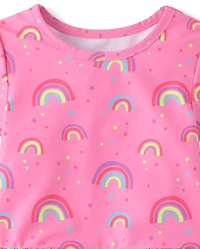 Baby And Toddler Girls Rainbow Peplum Rashguard Swimsuit