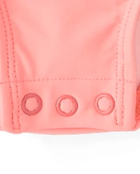 Baby And Toddler Girls Colorblock Half Zip Rashguard One Piece Swimsuit