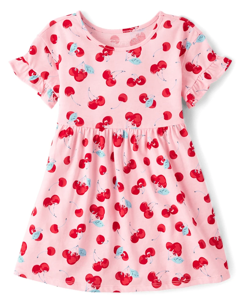 Baby And Toddler Girls Cherry Flutter Dress