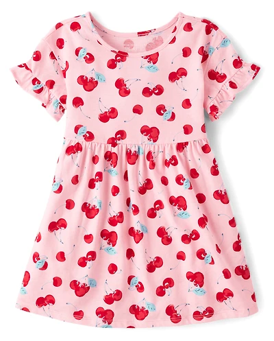 Baby And Toddler Girls Cherry Flutter Dress